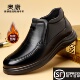 冬季 棉鞋 新款 男士 舒适中老年皮靴子男 真皮加绒保暖爸爸鞋 奥康男鞋