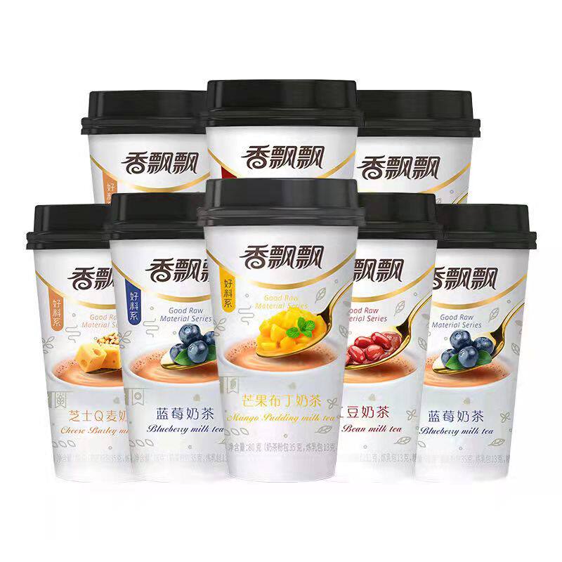 香飘飘奶茶芝士q麦奶茶70g*6杯装网红冲泡饮品早餐代餐红豆奶茶