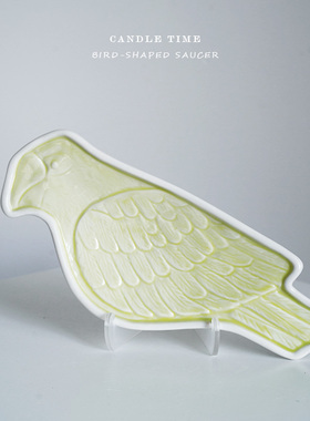 candle time 北欧出口创意鹦鹉造型陶瓷浮雕首饰盘 水果盘收纳盘