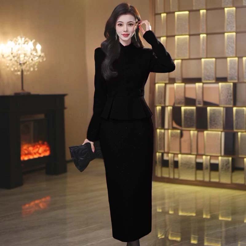 【两件套】小香风套装裙女高级感高端婚宴礼服两件套LJ0148