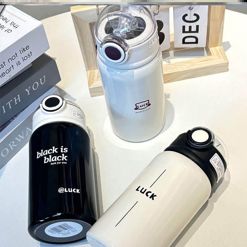 保温杯吸管饮水非陶瓷玻璃内胆宿舍红色情侣保温壶老式经典户外