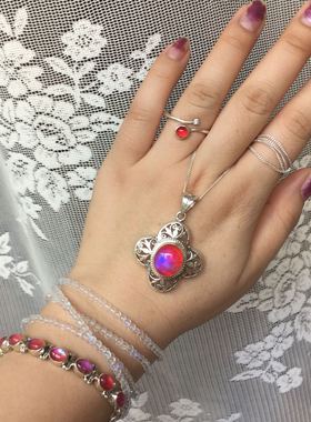 四叶草尼泊尔月光套装925银饰品