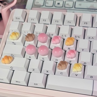 美甲键盘按键贴凸起按键迷你碳烤小可颂面包水杯贴键帽diy键盘贴