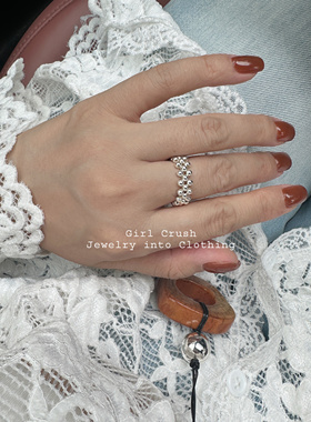 【特价不退换】排列组合 银泡泡珠编织弹力百搭指环 S925纯银