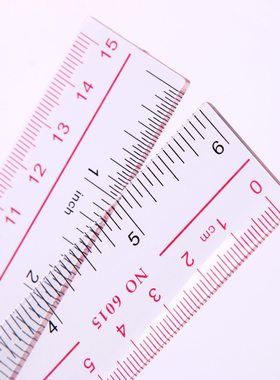 学生中英寸刻度尺双色15cm/20cm/30cm直尺英寸6inch/8inch/12inch