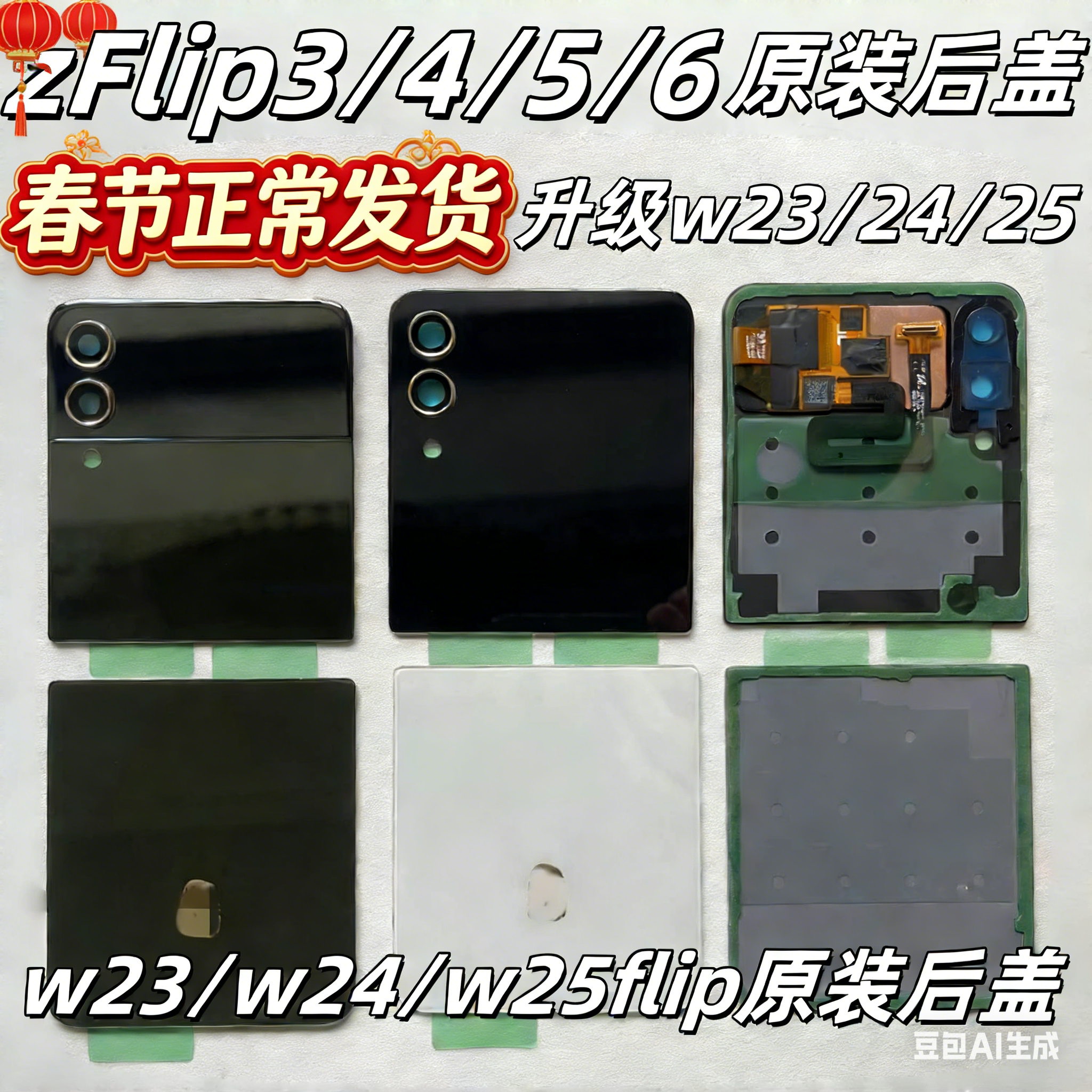 【顺丰】适用三星zFlip3改w23玻璃后盖F7110电池盖W7