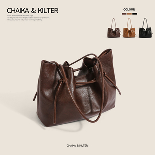 CHAIKAKILTER大容量托特包高级感单肩包包女2025秋季 通勤大包 新款