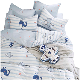欢乐海洋丨全棉纯棉被套120x150cm床上四件套床单单人宿舍