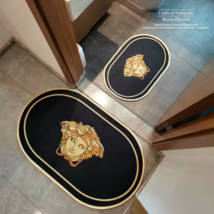 北欧轻奢浴室吸水防滑地垫卫生间厕所门口脚垫进门入户地毯高级感