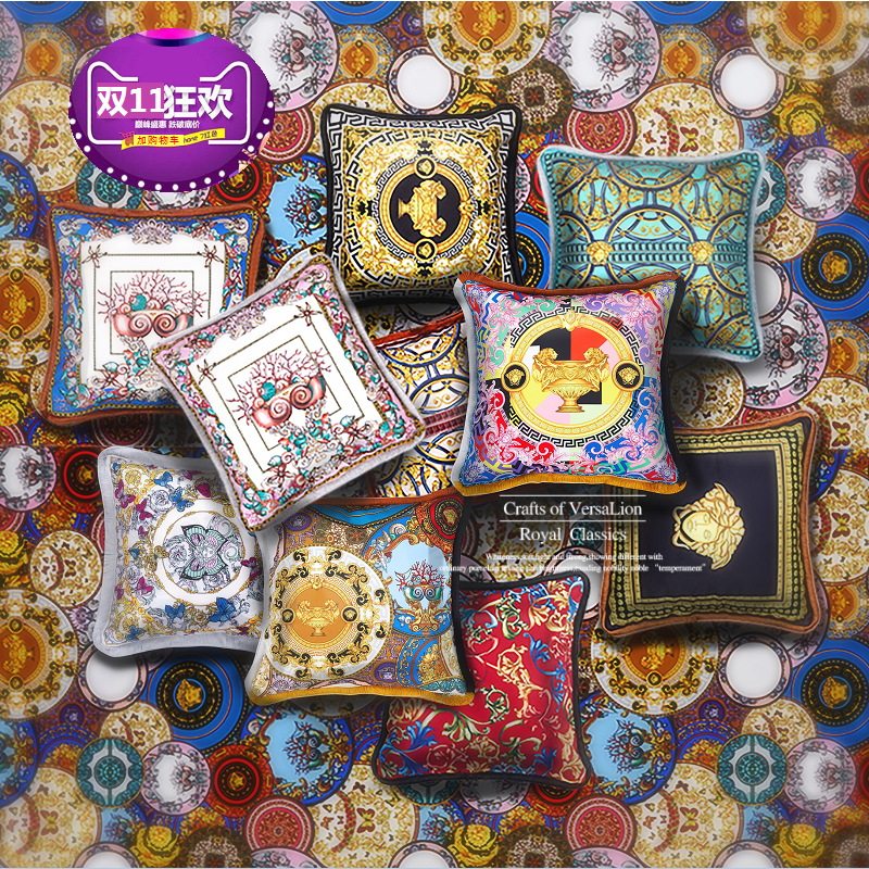 欧式沙发奢华抱枕套50×50客厅高档绒靠垫复古美杜莎床上靠枕软装,居家布艺,靠垫/抱枕,淘宝优惠券,粉丝福利购,淘宝优惠卷