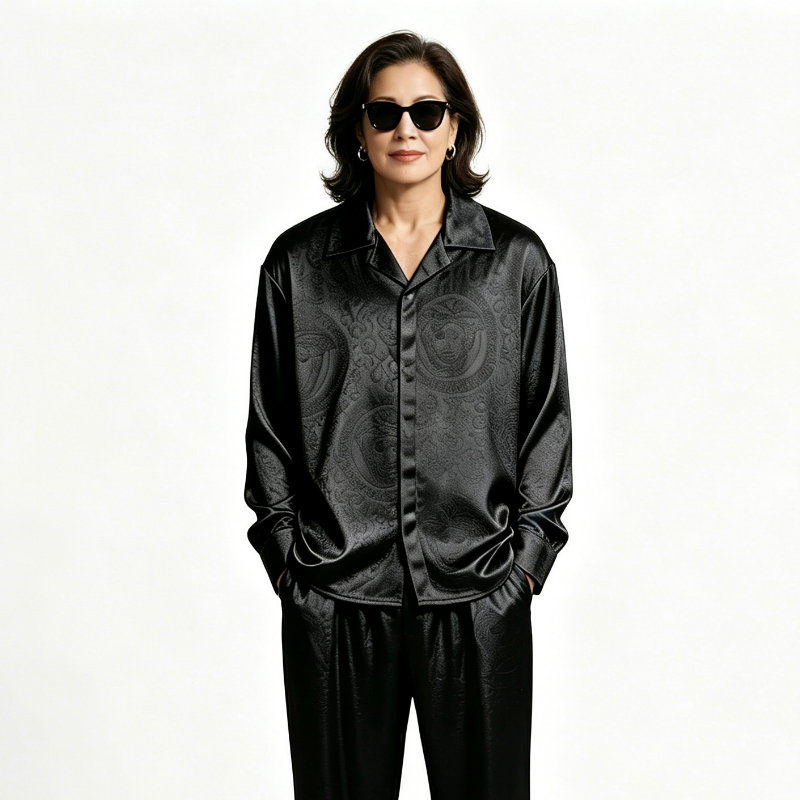 2026新款美杜莎睡衣女款长短袖冰丝套装可外穿家居服男夏天高级感