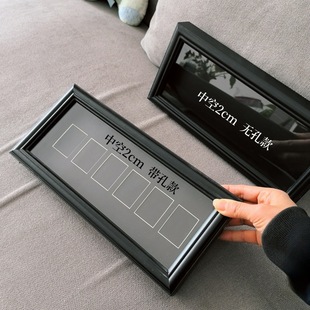 木质玻璃画框手工DIY长条贝壳蝴蝶昆虫植物果实标本中空摆台相框