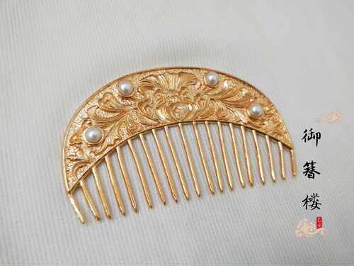 牡丹仕女发梳唐风供养人汉服配饰