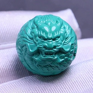 天然绿松石龙珠圆珠回纹珠祥云珠星月配饰配件精钢猴头配件配饰