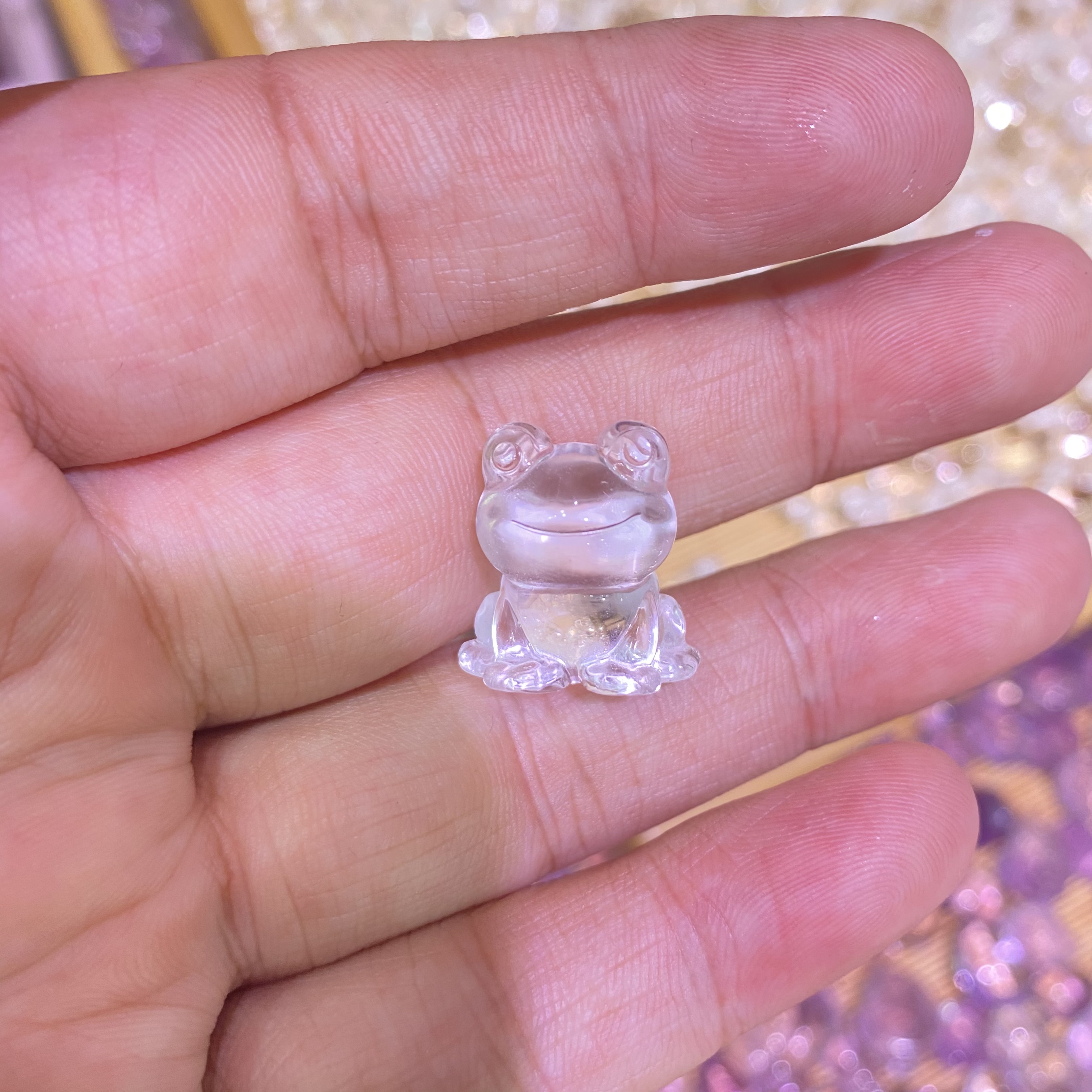 天然全净体白水晶青蛙吊坠手链配件配饰