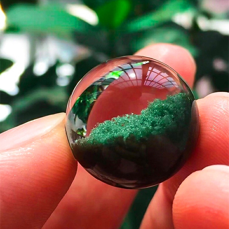 巴西天然绿幽灵散珠聚宝盆