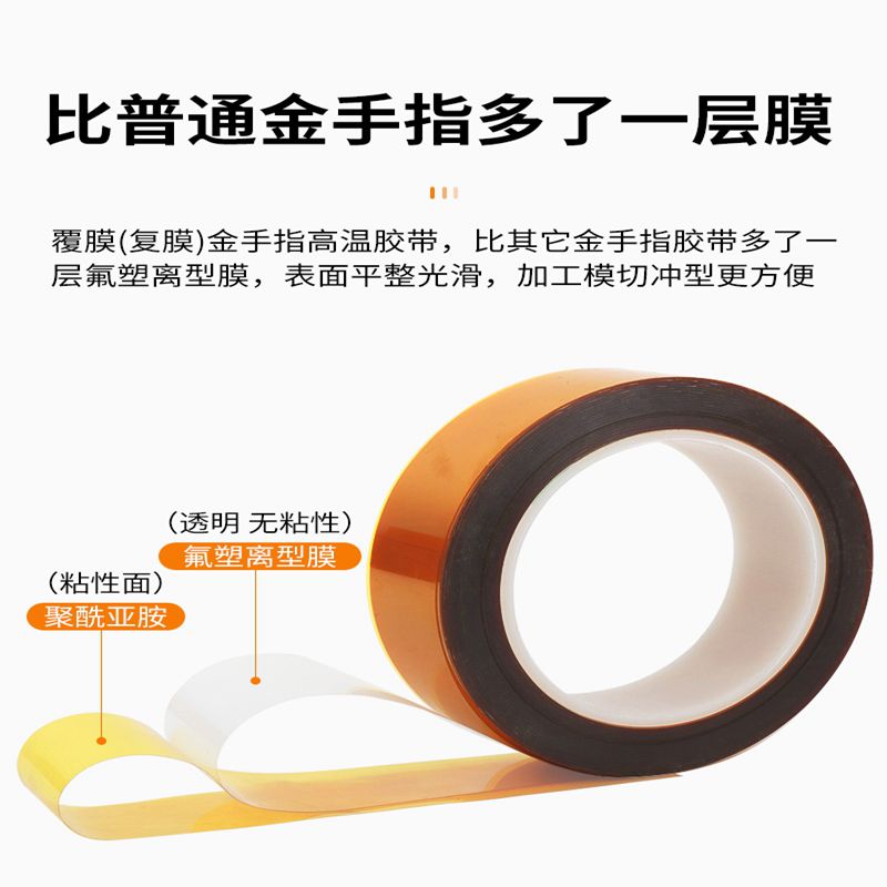 覆膜PI茶色金手指带贴合氟素膜