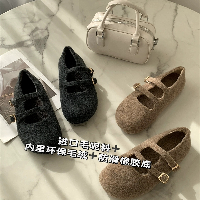 保暖加绒勃肯鞋女包头鞋秋冬季