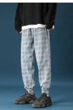 2021春季束脚宽松牛仔裤格子工艺抽绳休闲裤XZ-221，男装牛仔裤，星座221-1