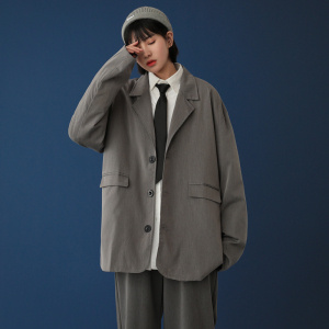 @中性风情侣韩版学院风休闲西服外套XZ-221-1-XF451
