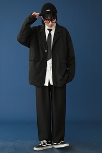 @中性风 情侣韩版学院风休闲西服外套XZ-221-1-XF451图片