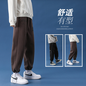 主推 卫裤男女加绒港风中性休闲裤运动裤XZ-221-1图片