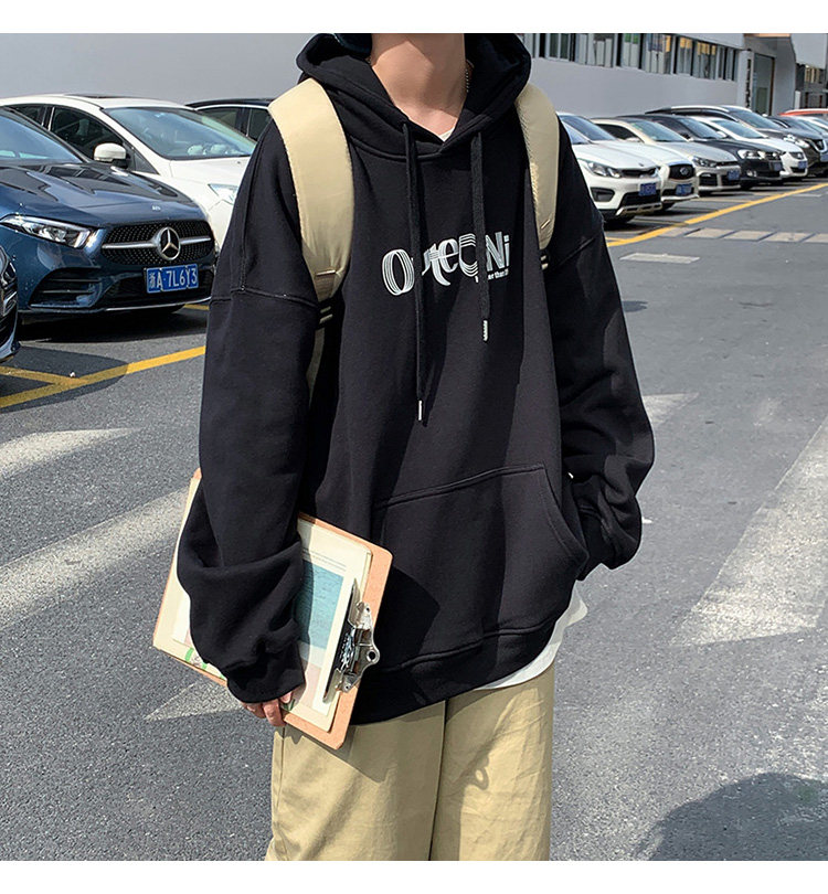 春季连帽卫衣宽松中性韩版慵懒风外套情侣上衣XZ221-1-W311,男装卫衣,星座221-1