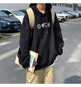 春季连帽卫衣宽松中性韩版慵懒风外套情侣上衣XZ221-1-W311图片