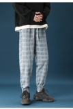 2021春季束脚宽松牛仔裤格子工艺抽绳休闲裤XZ-221-K885-P55控68，男装休闲裤，星座221-1
