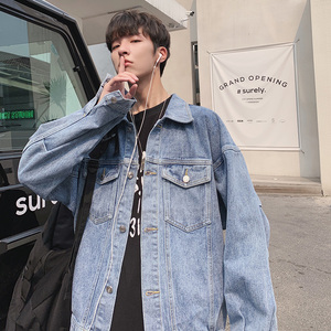 XZ-221-5-J05港风新品韩版水洗牛仔衣男宽松夹克上衣图片