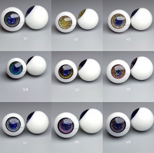 ob11玻璃眼（V系列）圆溜溜可动彩色眼纹款8MM10MM A品低弧现货