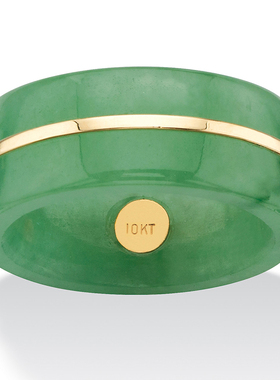 翡翠/10K金(黄金)金玉满堂复古女式宝石戒指美国代购59173