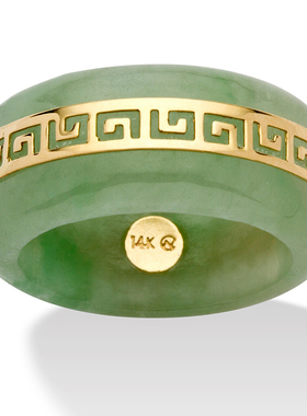 翡翠希腊回纹金玉满堂女士戒指