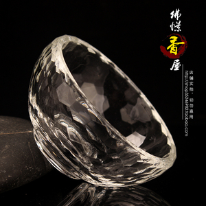 佛憬香屋 玻璃人造水晶七供供水碗 酥油灯底座 供水杯 直径7.5cm