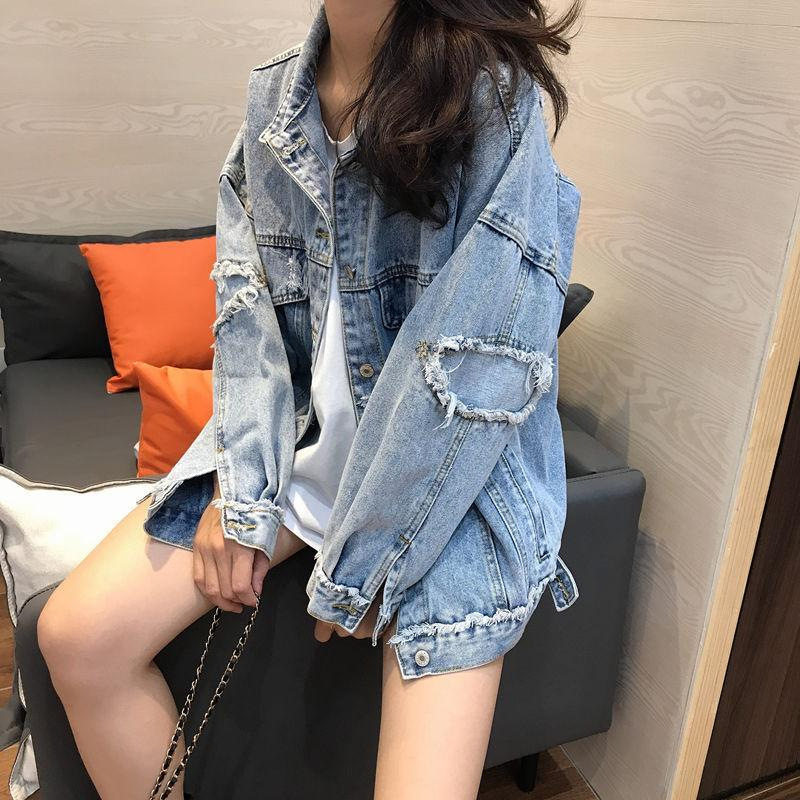 牛仔外套女复古宽松夹克
