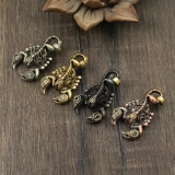 Медный брелок, мужская подвеска с аксессуарами, медное украшение для ногтей ручной работы, ручка, скорпион, «сделай сам», 6 цветов