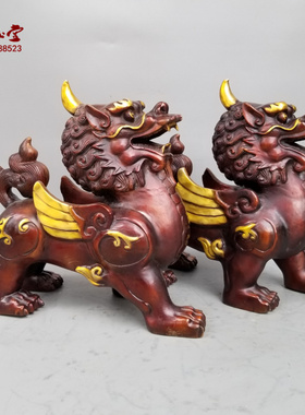 聚财貔貅瑞兽大型神像黄铜摆件