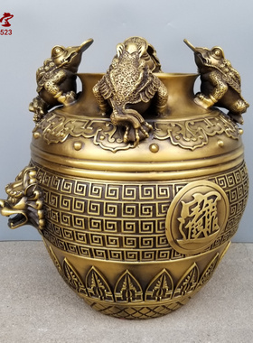 四方纳财坛子金蟾风水存钱罐