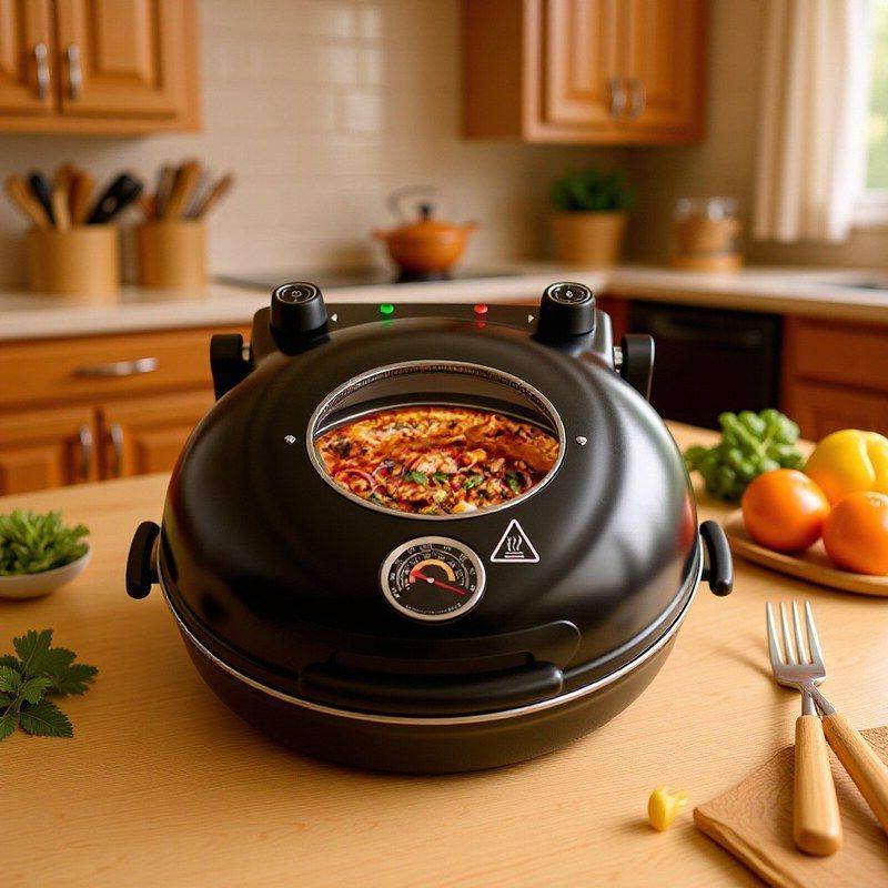 可视新款披萨机加热电饼铛家用烤炉煎烤机烤箱220V欧规跨境110V