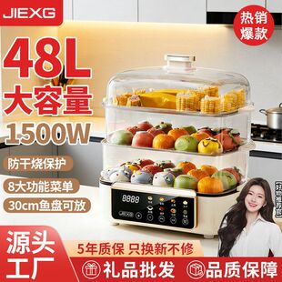 德国智能电蒸锅多功能家用三层蒸笼一体电煮锅可预约中型蒸鱼神器