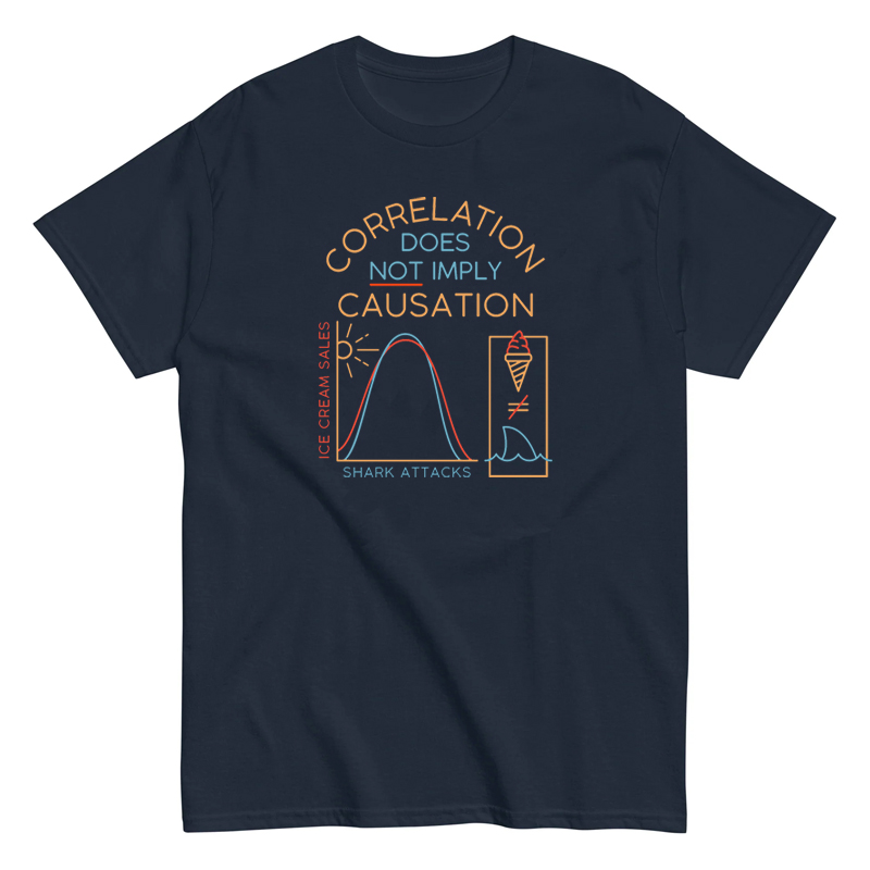 Correlation Does Not Imply Causation印花短袖T恤男女纯棉夏
