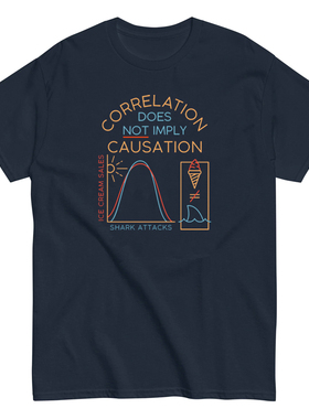 Correlation Does Not Imply Causation印花短袖T恤男女纯棉夏