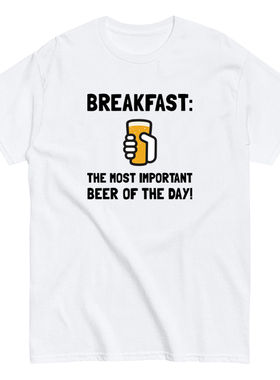 Breakfast趣味搞怪T恤美式复古vintage男女纯棉宽松bf短袖tshirt