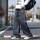 复古牛仔裤 薄款 港风松紧腰垂感百搭阔腿裤 男士 MY春季 系绳长裤 新款