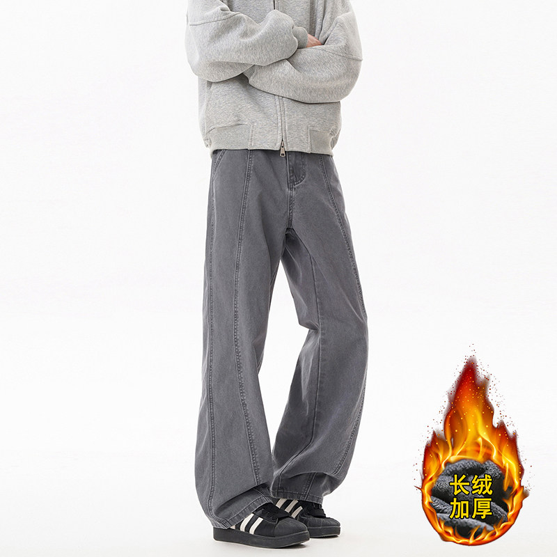 美式复古弯刀工装裤加绒加厚长裤
