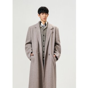 MY秋冬新款中长款加棉保暖毛呢大衣男士厚外套高级感百搭呢子外套