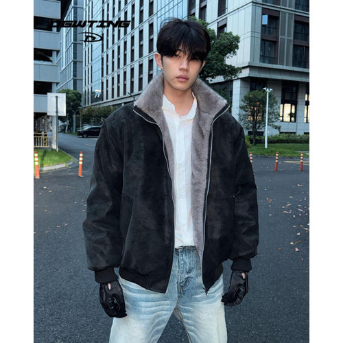 美式座山雕棉服老钱风加厚外套男