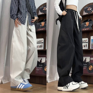 MY秋冬男女款拼接休闲冲锋裤潮牌cleanfit美式宽松大码弯刀工装裤