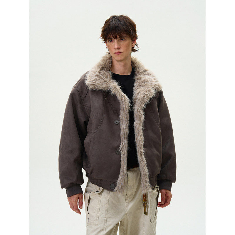 美式座山雕棉服工装情侣夹克外套