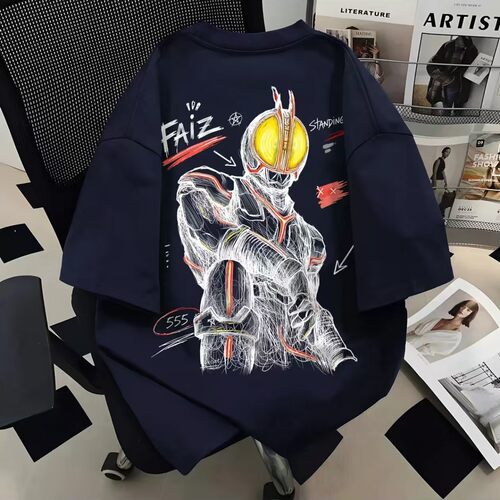 重磅美式Faiz印花纯棉T恤男女潮